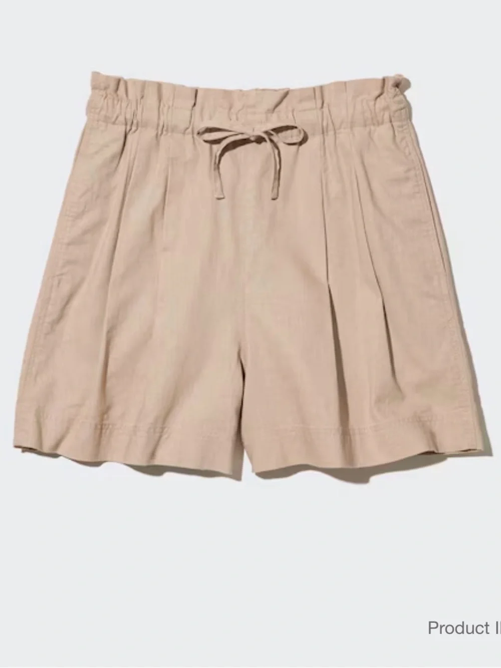 Uniqlo Linen Cotton Shorts (Co-ord) beige color size XS